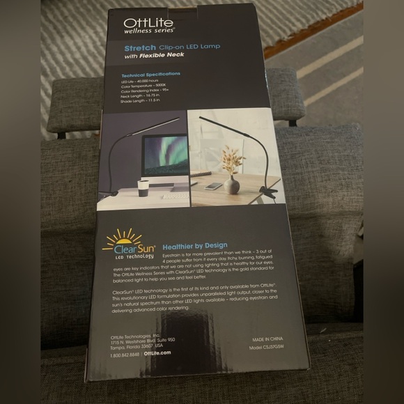 LED Table Lamp with Clip - Black - Picture 3 of 3